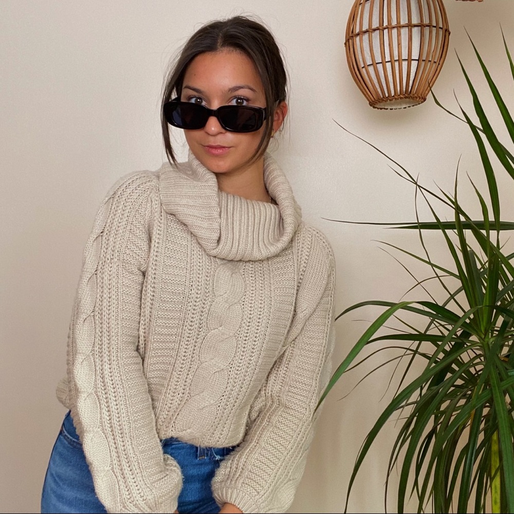Oversized turtleneck sweater